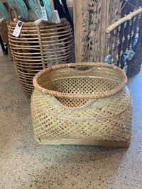 Natural hard woven basket 30cm h