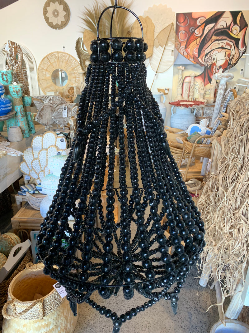 Black bead light pendant