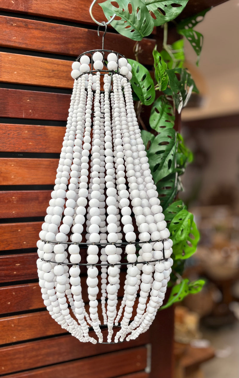 White bead light pendant