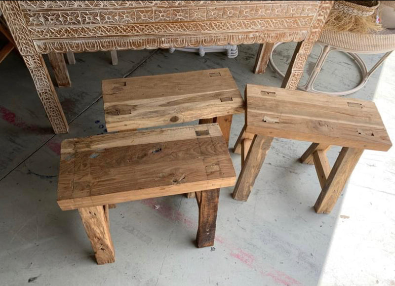 Rustic timber stool