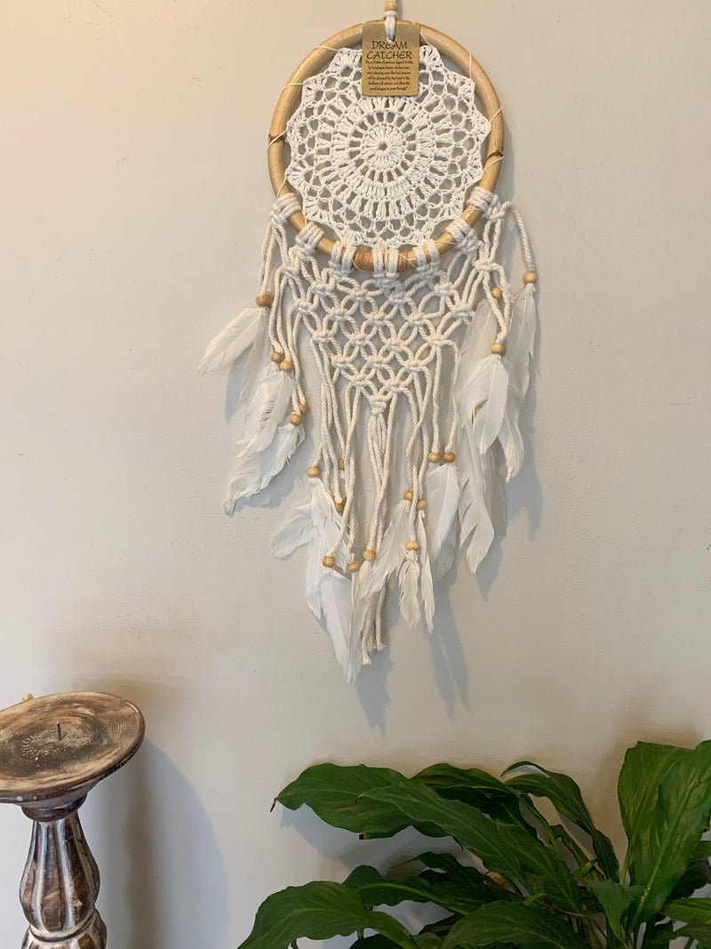 Natural dream catcher with bamboo edge 17cm. Usually $10