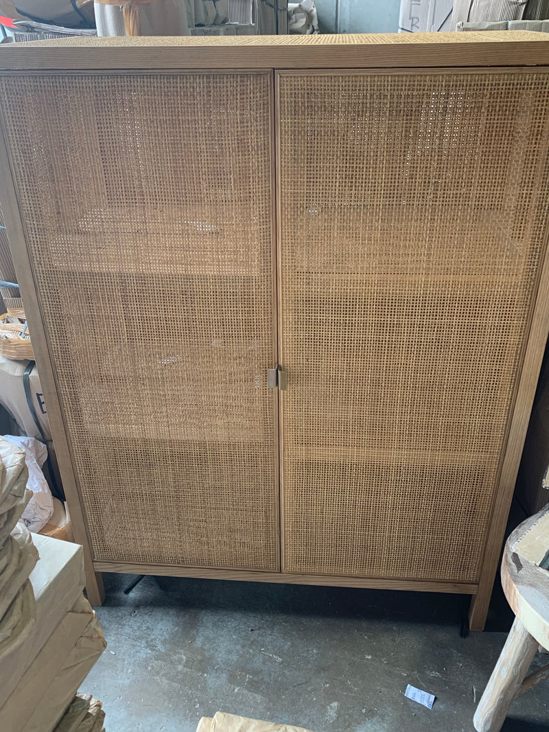 Rattan 2 door cabinet / cupboard