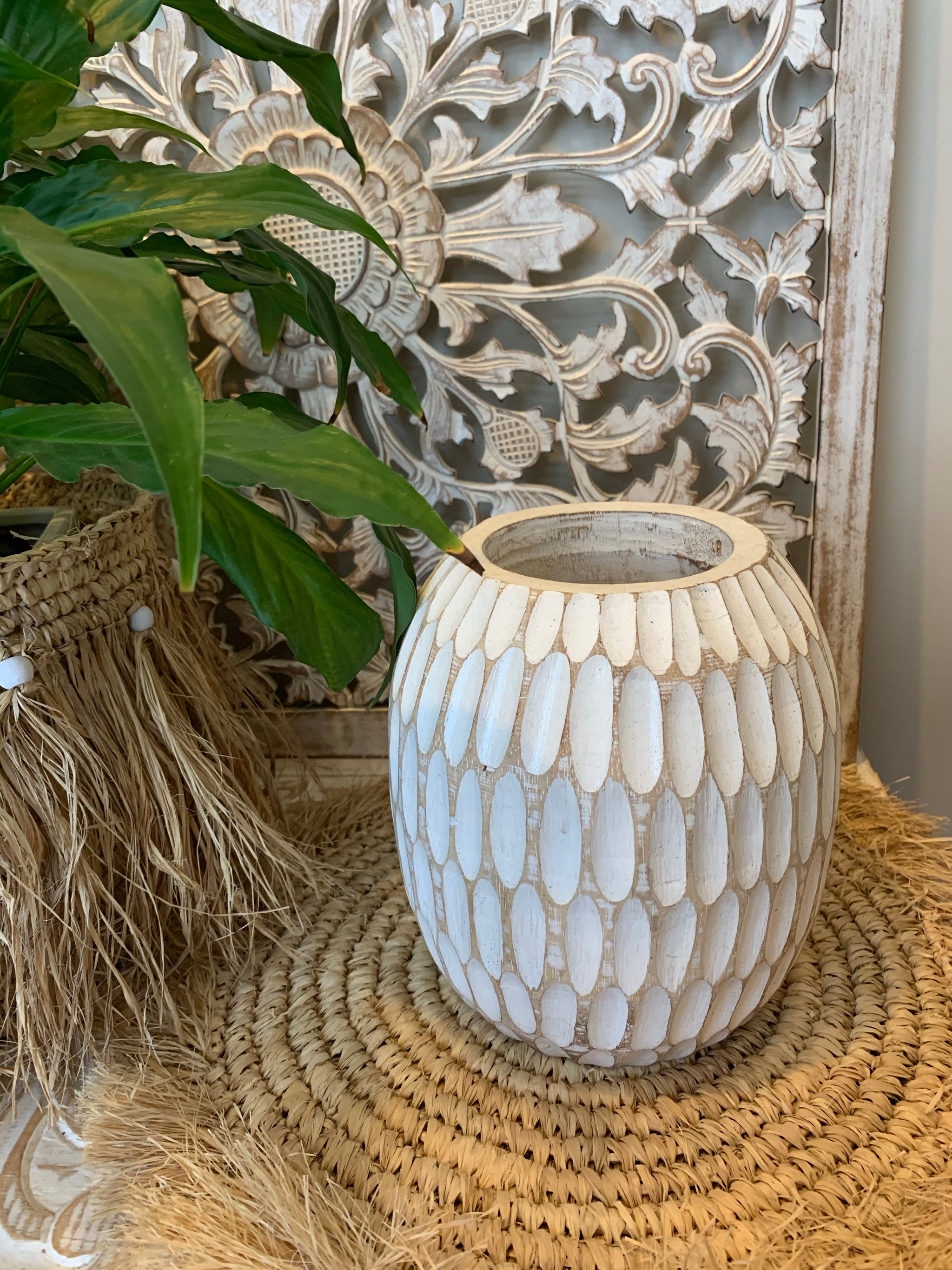 20cm timber vase