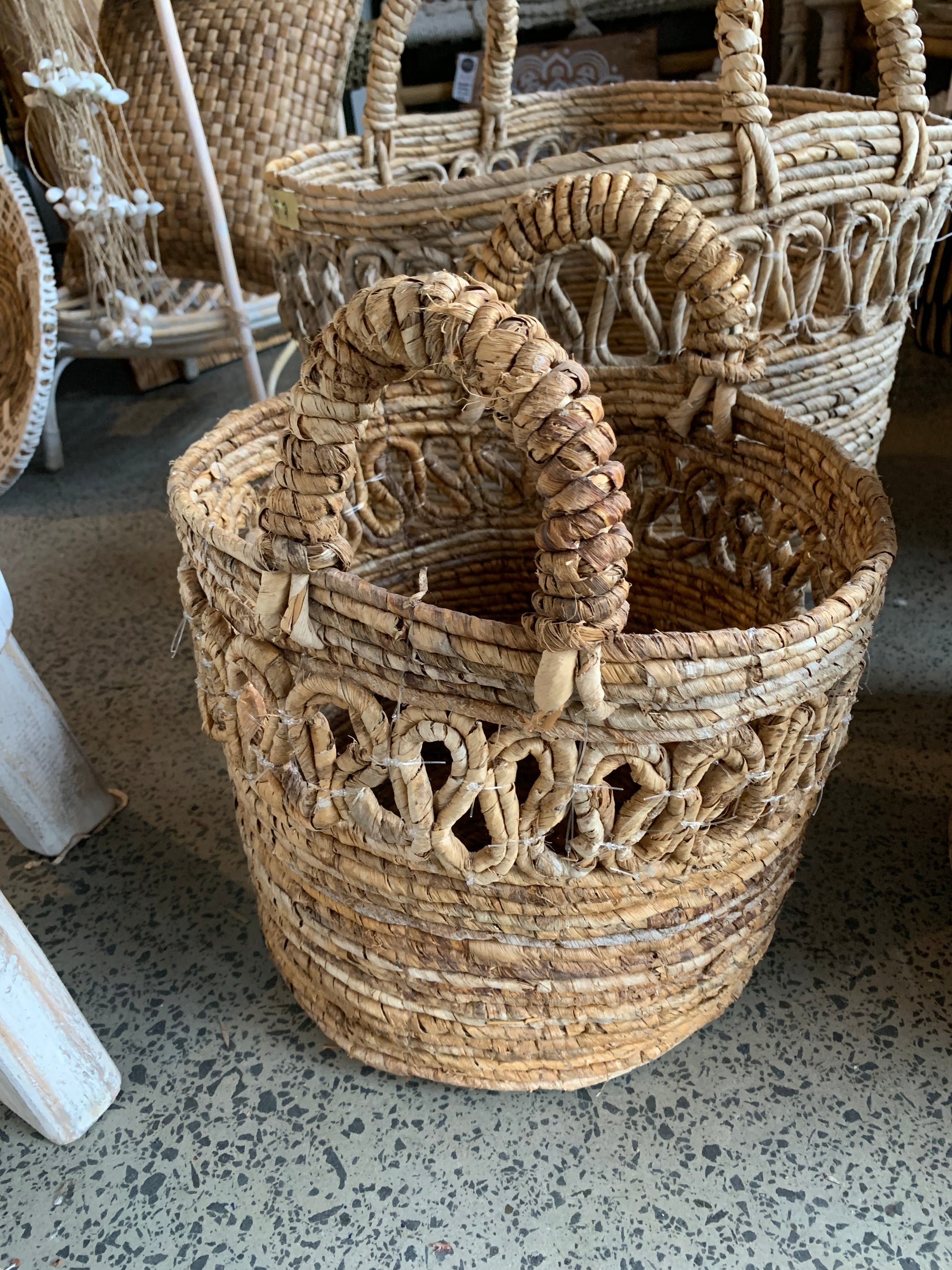 Set 3 woven baskets natural.  Usually $165