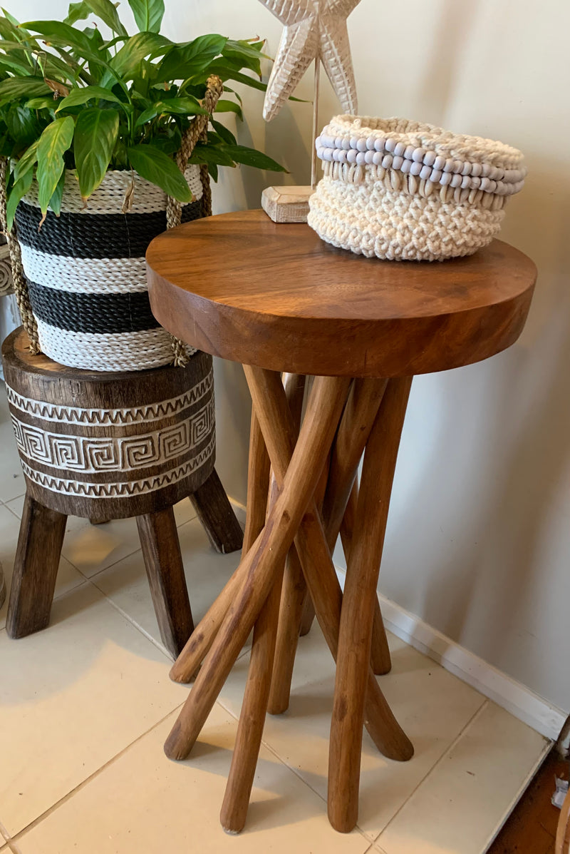 Solid timber side table. Natural.