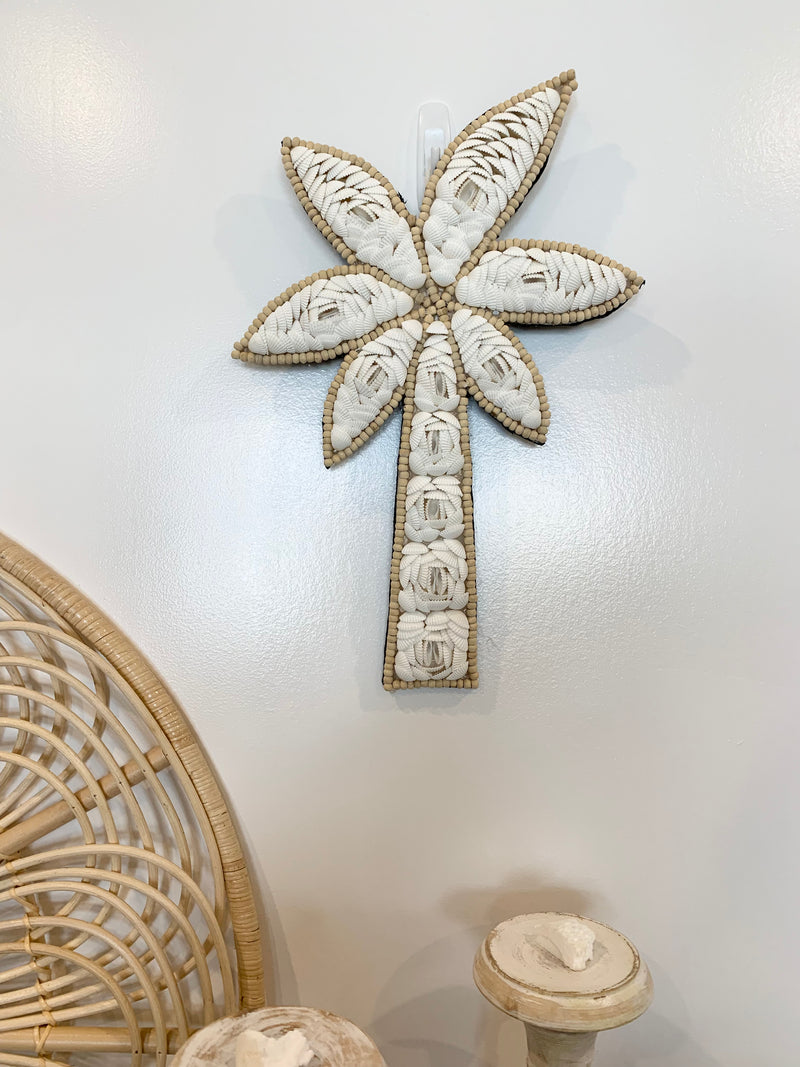 Shell palm tree hanging / decoration. White shell