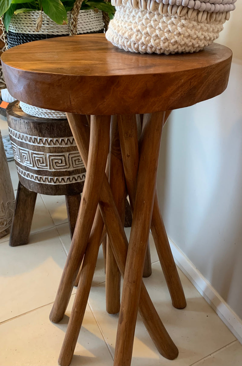 Solid timber side table. Natural.