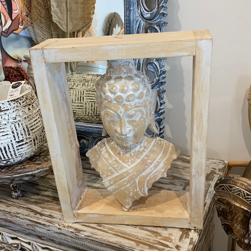 Natural Buddha in frame. Wall hanging or statue.  Usually $80