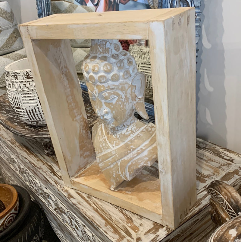 Natural Buddha in frame. Wall hanging or statue.  Usually $80