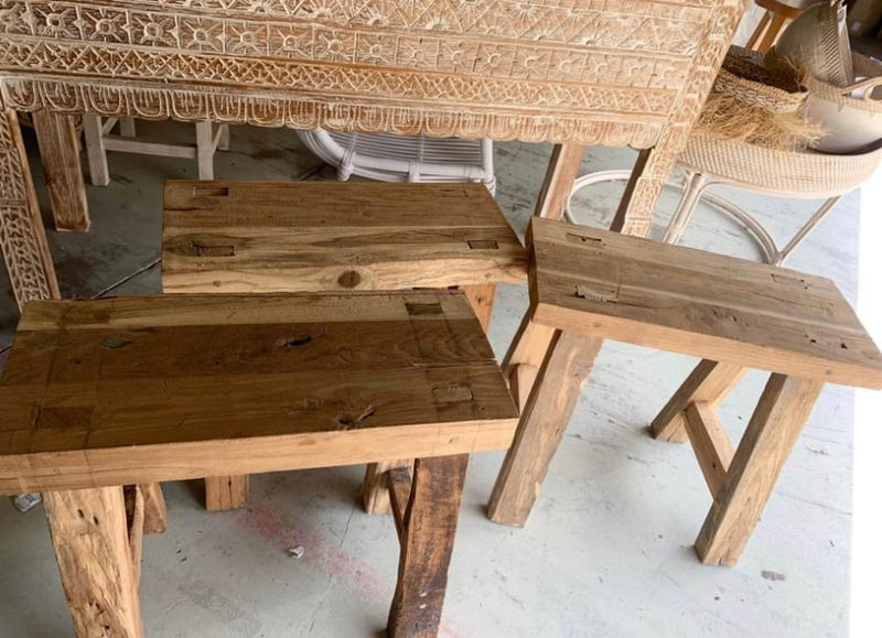 Rustic timber stool
