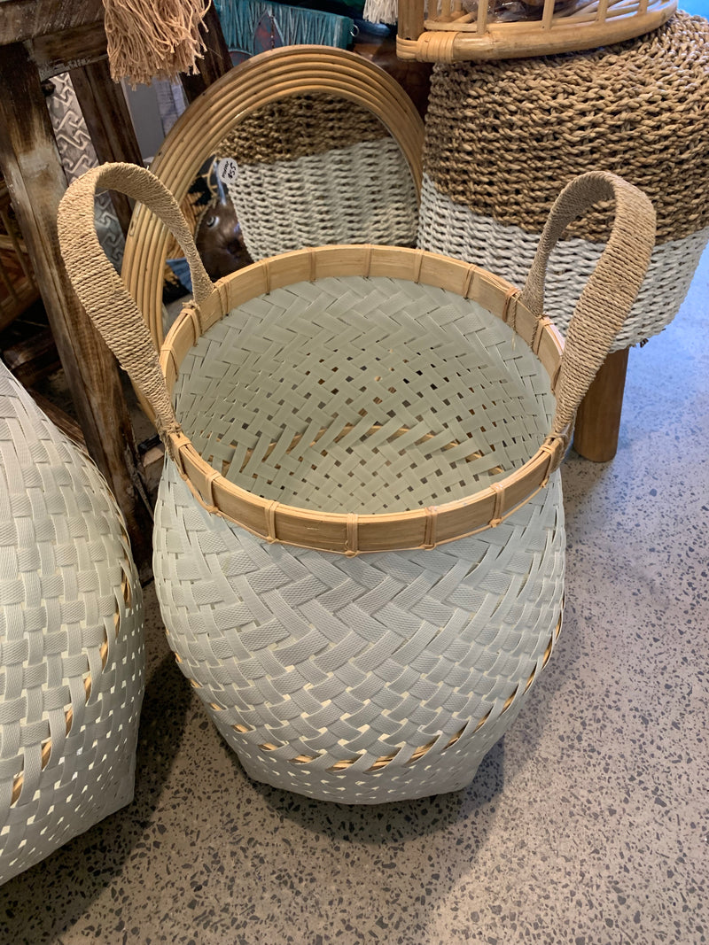 White basket medium with natural detail.  Usually $70